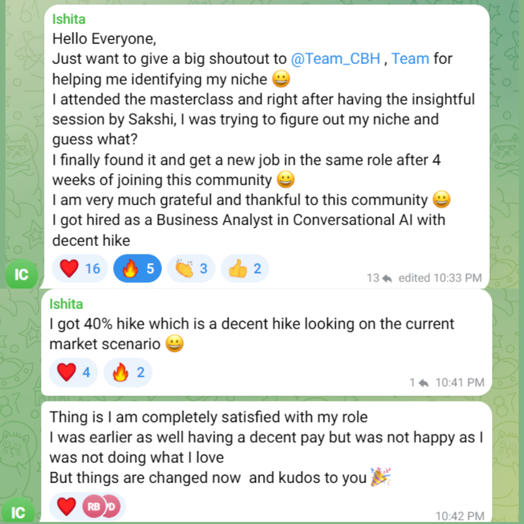Ishita Charna testimonial screenshot