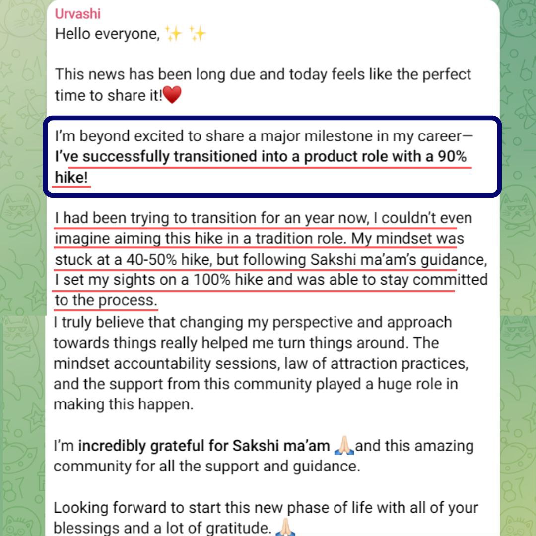 Urvashi Mishra testimonial screenshot